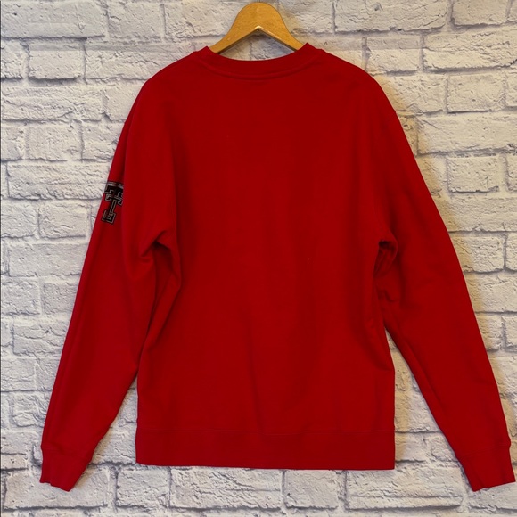 Texas Tech University Red Crewneck Sweatshirt Glitter Letter Graphic Size Large - Picture 8 of 11